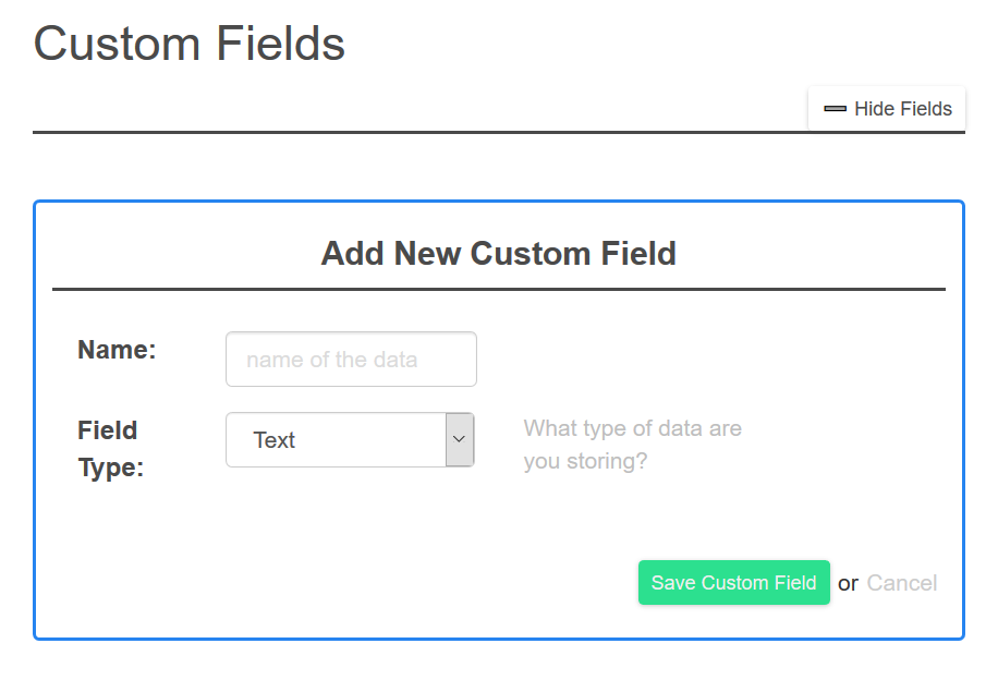 Create Custom Field Form