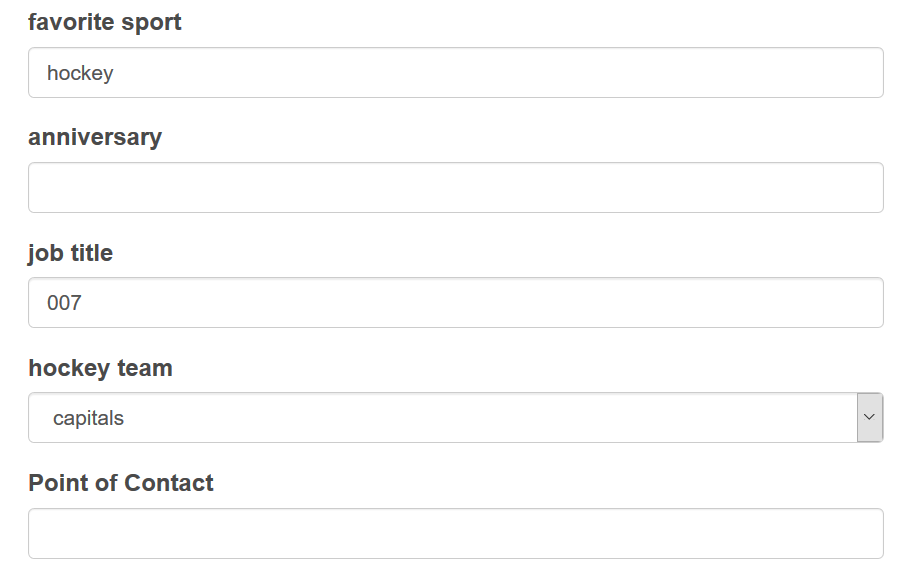 custom field example screenshot